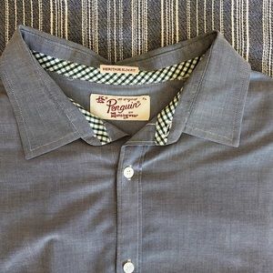 Penguin Heritage Slim Fit Blue Oxford Buttondown Shirt XL